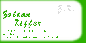 zoltan kiffer business card